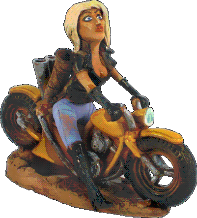 Amazone - Raeucherfigur -Motorrad - Bikerin