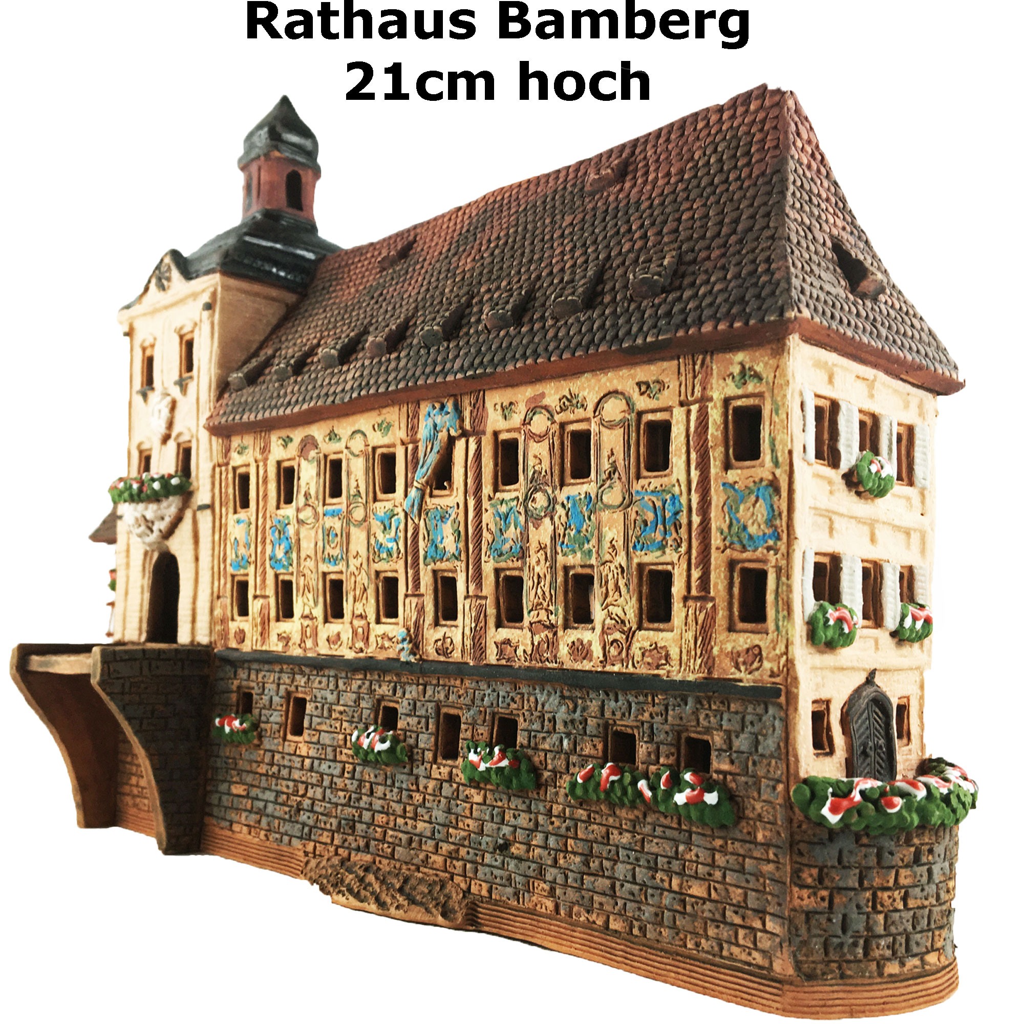 Rathaus Bamberg ceramic miniature 21cm hoch