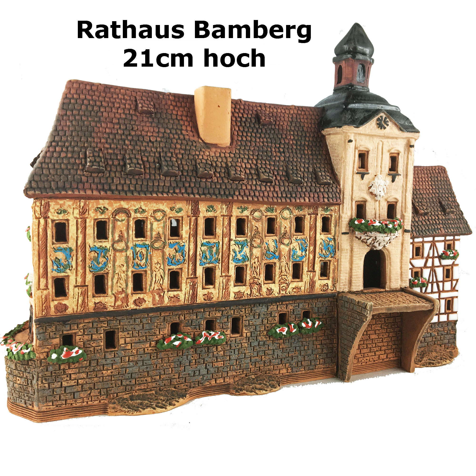 Rathaus Bamberg ceramic miniature 21cm hoch