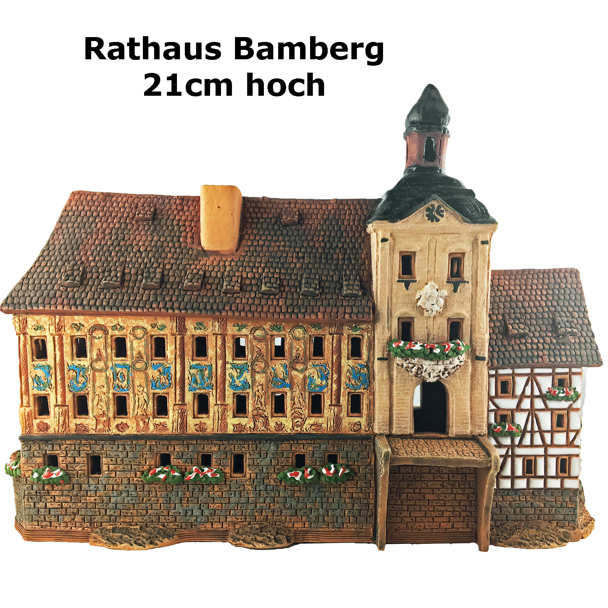 Rathaus Bamberg ceramic miniature 21cm hoch