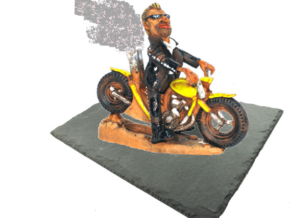 Biker-Macho - Motorrad Reaucherfigur