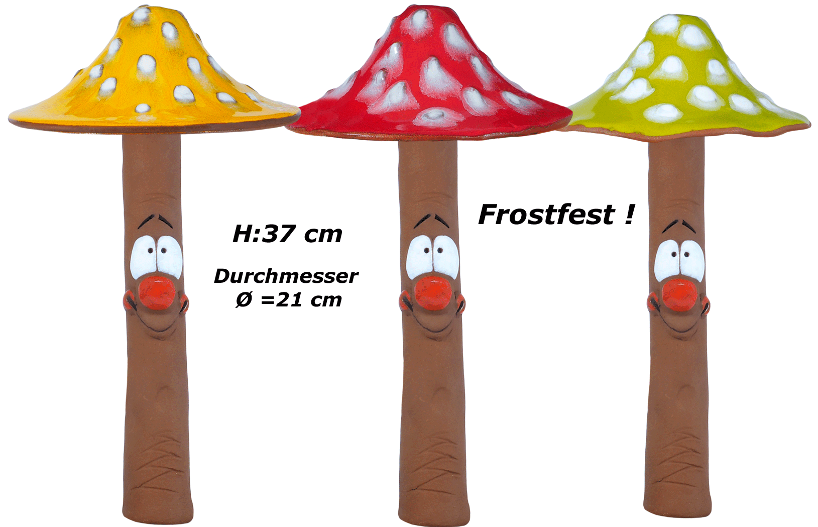 Fliegenpilz auf Stab aufsteckbar - in 3 Farben - frostfest-  h-3