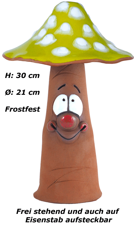 Fliegenpilz frostfest -in 3 Glasuren - h 30cm d 21cm