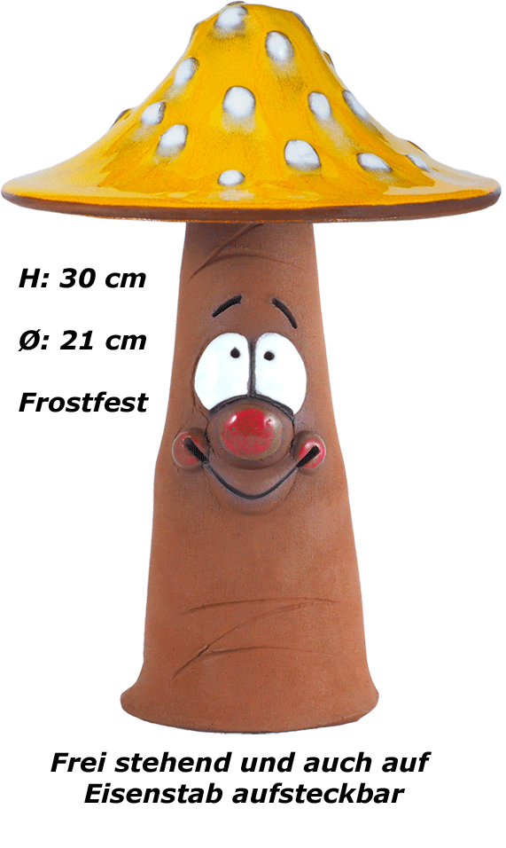 Fliegenpilz frostfest -in 3 Glasuren - h 30cm d 21cm
