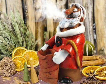 Sankt- Nikolaus mit Sack - Rucherfigur