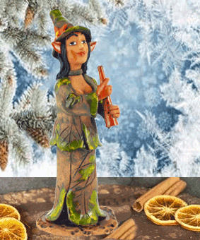 Waldfee Elfie mit Zauberflöte - stehend
