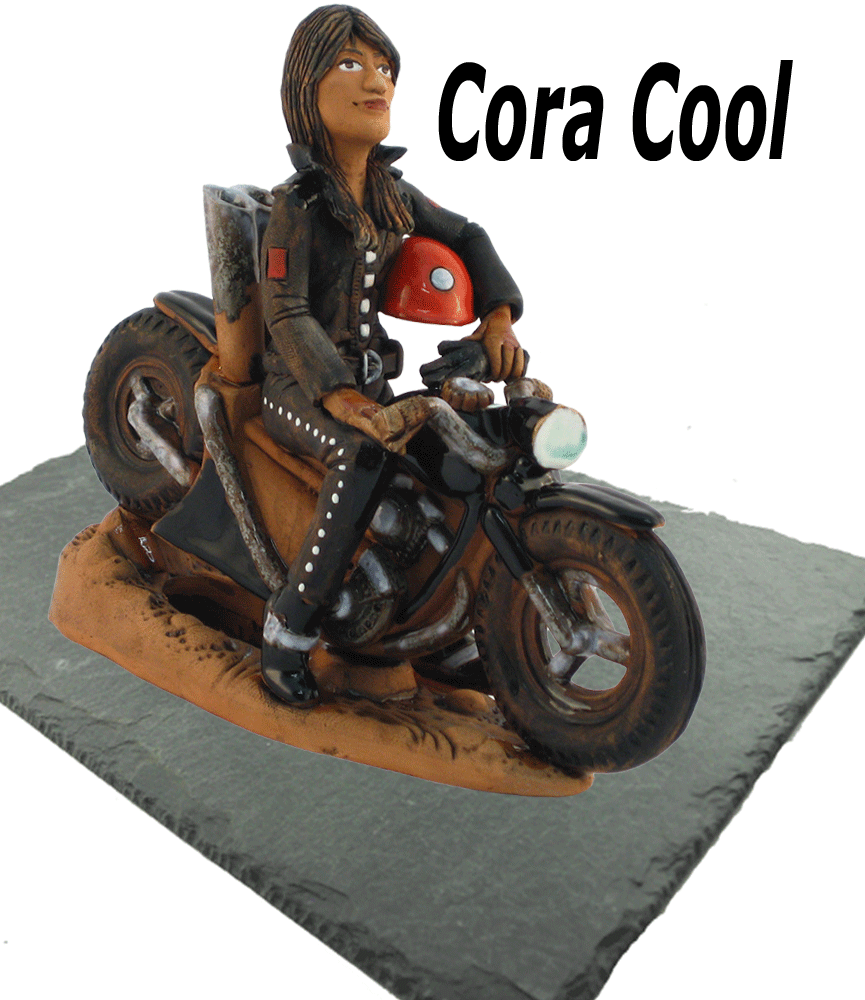 Cora Cool - Motorrad Reaucherfigur