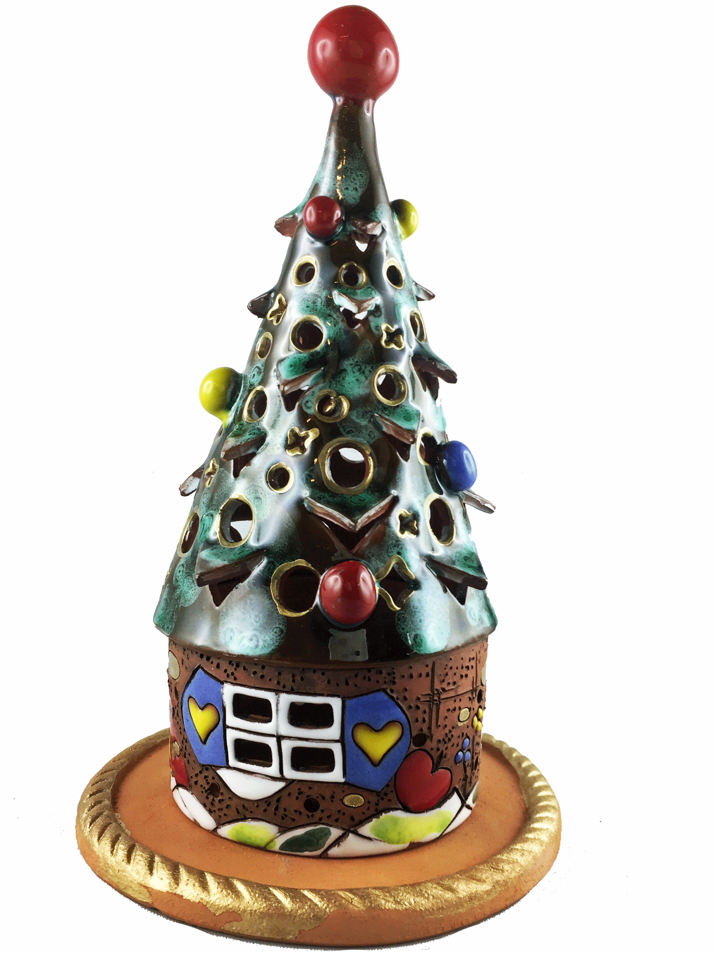 x-mas-Teelicht-Rundhaus mit Baumdach Winterdesign