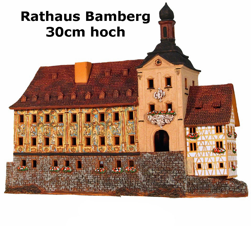 Rathaus Bamberg ceramic miniature 30cm hoch