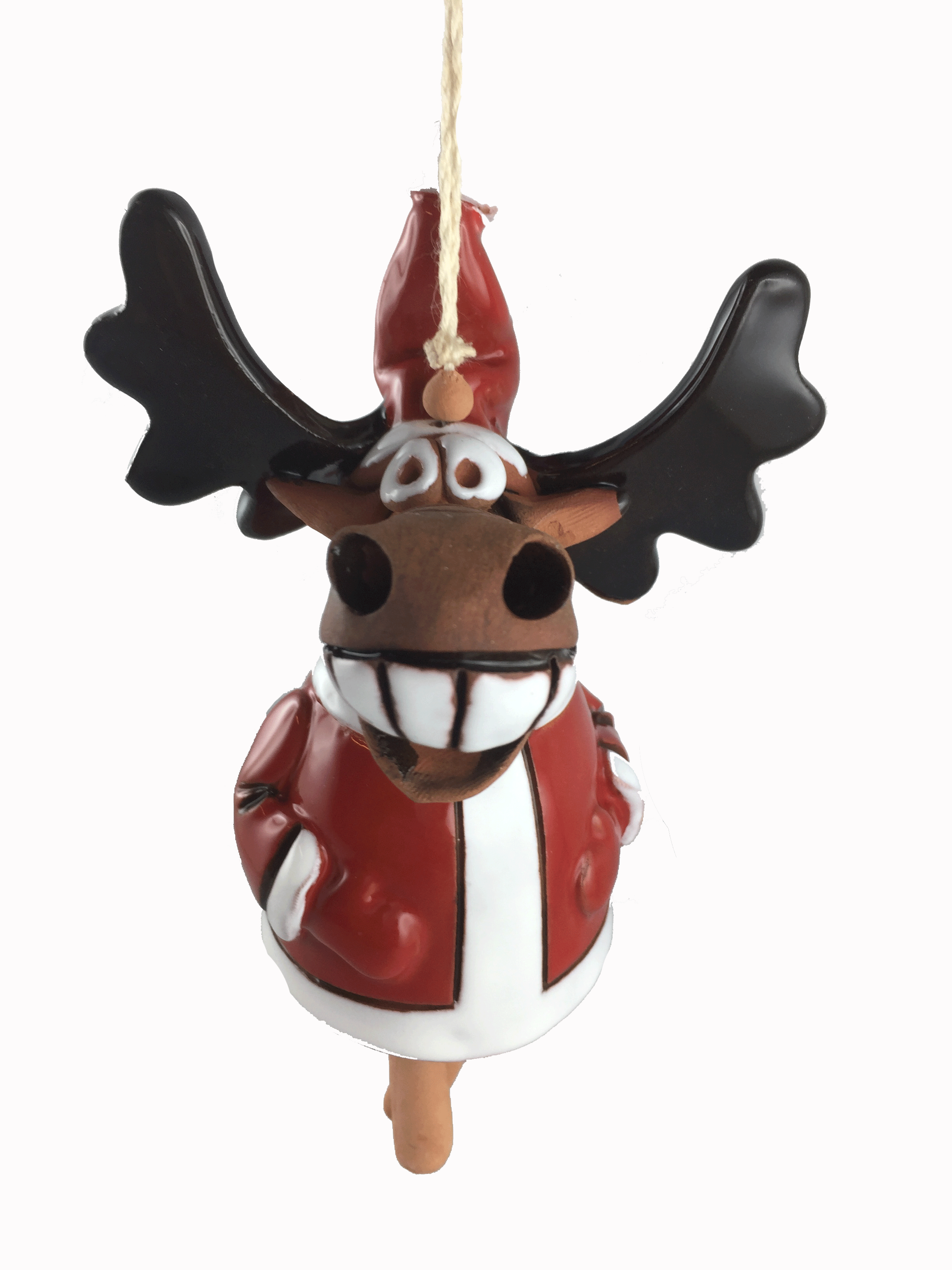 Smiling-Elk im Santa Dress - x-mas-Mobile long-rope