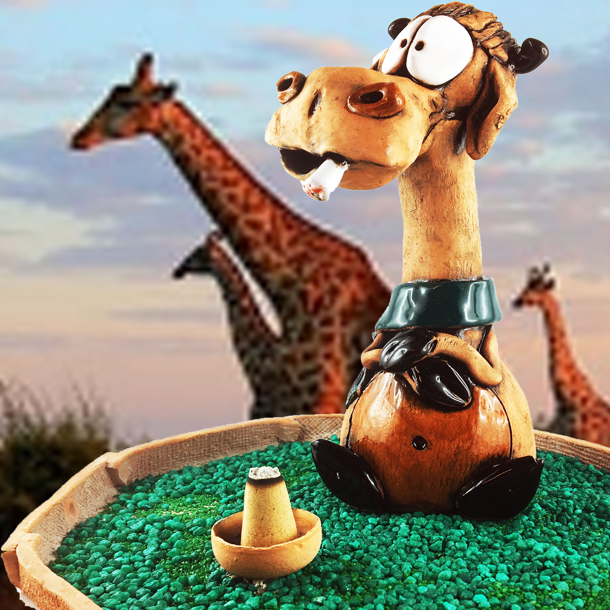 Giraffe Langhals - Räucher-Figur