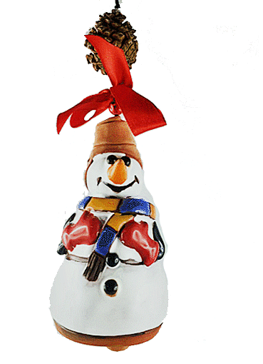 Schneemann Windglöckchen mit Ornamentseil lang