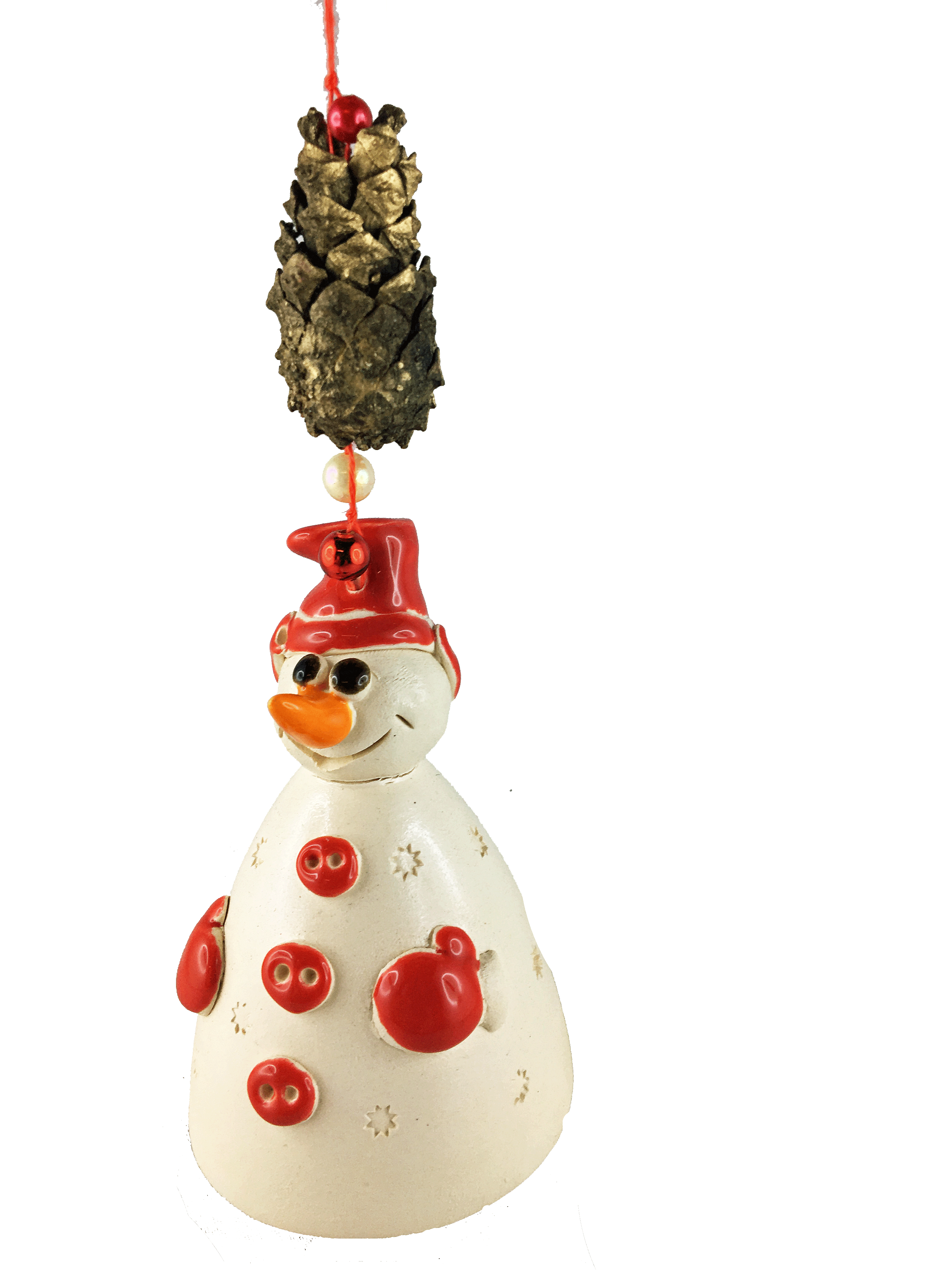 Schneemann Windglckchen mit Ornamentseil lang